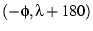 $(-\phi, \lambda + 180)$